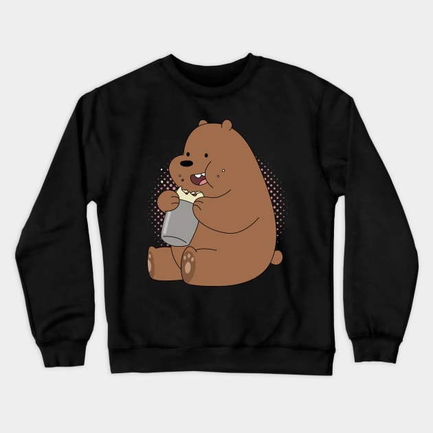 Cute Bear Eating Crewneck Sweatshirt by Atpidarp